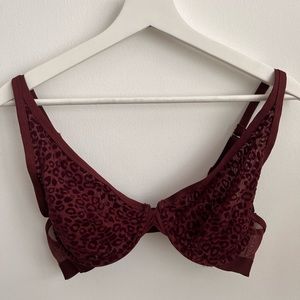Aerie unlined underwire bra with velvet animal print